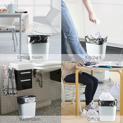 2 Gallon 180 Counts Small Strong Black Trash Bags Garbage Bags by Teivio,Small Waste Basket Liner, Bathroom Trash Can Bin Liners, Plastic Bags for home office kitchen,Black