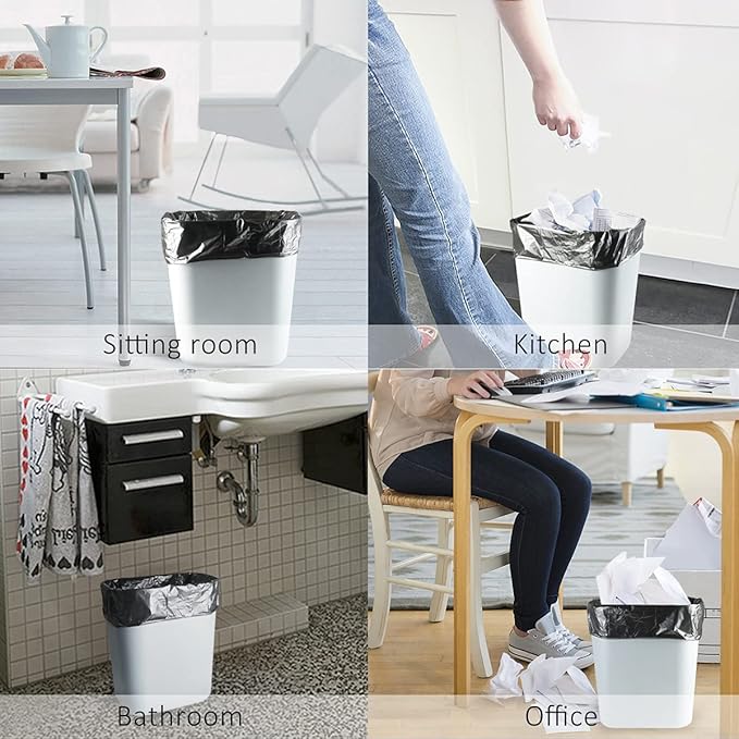 Teivio 1 Gallon(Fit 1-1.2 Gal) 120 Counts Strong Trash Bags 1 Gallon 1.2 Gallon Garbage Bags, Bin Liners, for home office kitchen (Black)