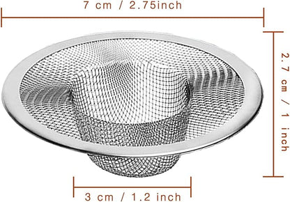 50pcs Heavy Duty Stainless Steel Slop Basket Filter Trap, 2.75" Top / 1" Mesh Metal Sink Strainer,Perfect for Kitchen Sink/Bathroom Bathtub Wash Basin Floor Drain Balcony Drain Hole,Utility…