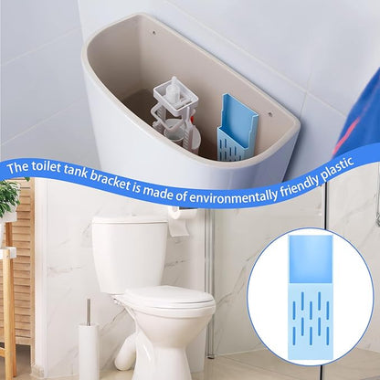 Weysat 2 Sets Toilet Tank Carrier with Adhesive Backing 3.2 x 9 Inch Toilet Tank Cleaner Bracket Can Holder Collect The Left After The Blue and Bleach Tablets Are Dissolved