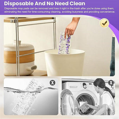 40 Pack Disposable Refill Pads for Power Mop™ Multi-Surface and for PowerMop™ Wood Mop, Repalcement Spray Mopping Pads for All Safe Floors