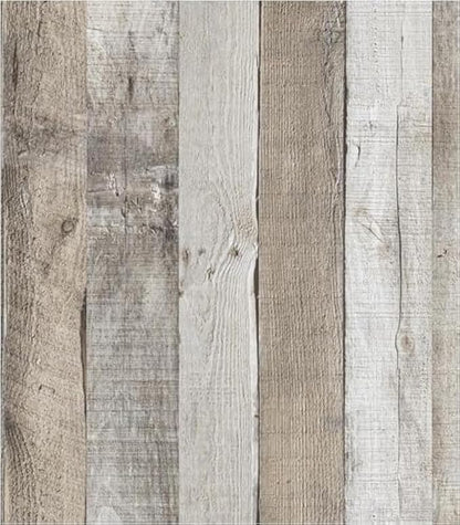 LXCREAT Faux Wood Contact Paper Shiplap Peel and Stick Wallpaper 17.5"X590.5", Natural Grey Wooden Self Adhesive Removable Vintage Wallpaper for Shelf Kitchen Home Walls Decoration