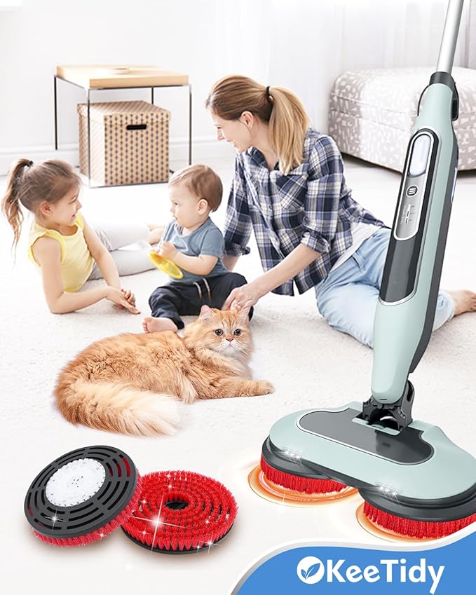 Steam Mop Pads Replacement Brush Head Compatible with Shark Steam and Scrub Mop S7000 S8201 S7001 s7201 Shorter Bristle Professional Cleaning and Polishing Brush (Red, 2 Brush)