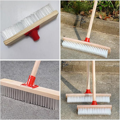 BESPORTBLE Hard Bristle Floor Scrub Brush with 40cm Long Handle, Sturdy Nylon Decking Brush for Patio, Bathroom, Outdoor and Carpet Cleaning