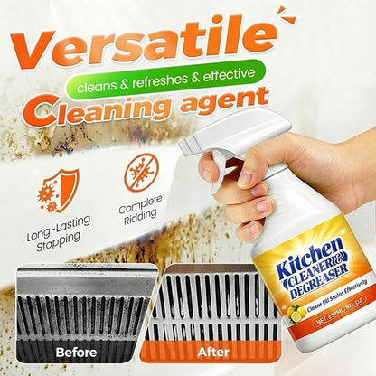 Kitchen Heavy Oil Cleaner Spray 8Oz, All Purpose Foaming Degreaser, Grease Remover for Stove, Oven, Range Hood, Counters & Multi-Surface Household Cleaning (2 set)