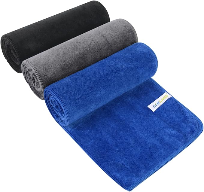 SINLAND Microfiber Gym Towels Super Absorbent Compact Travel Workout Towel Quick Dry Camping Sweat Towel for Sports Beach Swimming Backpacking Hiking and Yoga Men Women 16 Inch X 32 Inch