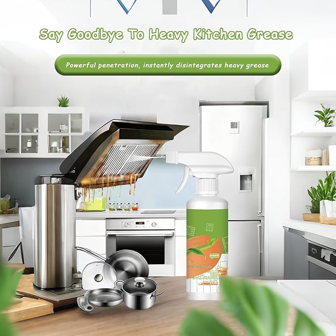 Multi-purpose Household and Kitchen Cleaning Spray, Electrolyzed Ion Kitchen Cleaner Spray, Natural Enzyme Formula to Household Appliances, Multi-purpose Kitchen Grime Remover (300.0, Milliliters)
