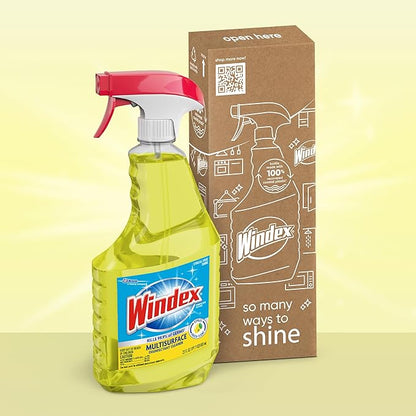Windex Multipurpose Cleaner Disinfectant Spray Bottle, Packaging Designed to Prevent Leakage and Breaking, Surface Cleaning Spray, Citrus Fresh Scent, 23 Fl Oz