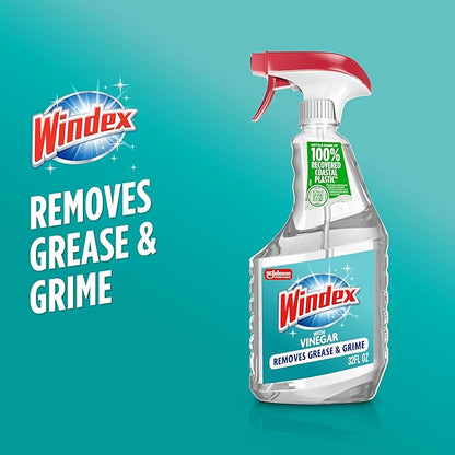 Windex Vinegar Glass and Surface Cleaner Spray Bottle, Packaging Designed to Prevent Leakage and Breaking, Surface Cleaning Spray, 32 Fl Oz