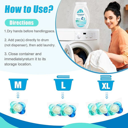 140 Count Laundry Detergent Pods Bulk 3 in 1 Laundry Detergent Pods Remover Eliminates Odors, Stains, Scent