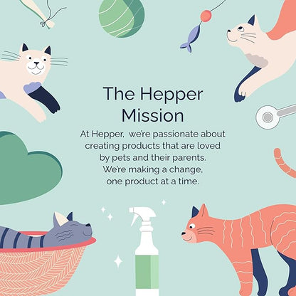 Hepper Advanced Bio-Enzyme Pet Stain & Odor Eliminator Spray - Smell, Stain & Urine Remover for Cats, Dogs & Other Animals - 32oz Spray Safe for the Home - Neutral