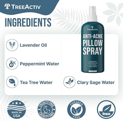 Anti-Acne Pillow Spray, 4 fl oz, Lavender Sleep Spray, Pure Essential Oil Air Freshener, Pillow Linen Spray for Bedding, Aromatherapy Lavender for Sleep, 1000 Sprays