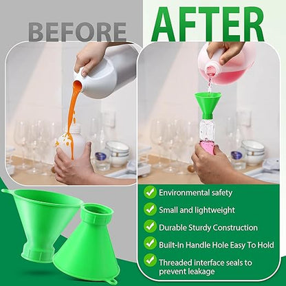 Threaded Funnel Easy Fill Funnel, Twist On Empty Spray Bottle Refill Adapter Fit for Various Size Bottles Home, Car Detailing Cleaning Supply, 30% Vinegar, Kitchen, Bath, Essential Oils (24mm)