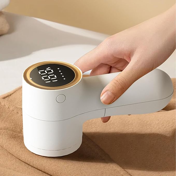 Fabric Shaver, USB Rechargeable Lint Remover with 5 Speeds, 6 Leaf Blades, Portable Electric Sweater Defuzzer for Clothes Blanket and Furniture, Strong Suction