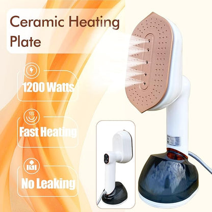 2 in 1 Steamer & Iron,1200W Portable Travel Garment Steamer for Clothes, 7.8OZ Large Tank, Handheld Wrinkle Remover, 25S Fast Heat-up, Quick Wrinkle Remover, Compact Size for Travel