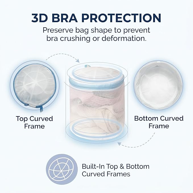 6 Pack Mesh Laundry Bags for Delicates with Auto-Lock Zipper, Durable Fine Washing Bag for Lingerie, Socks, Baby Clothes, Reusable Garment Bags for Travel, Storage & College Dorm (1L 2M 2S 1Bra Bag)