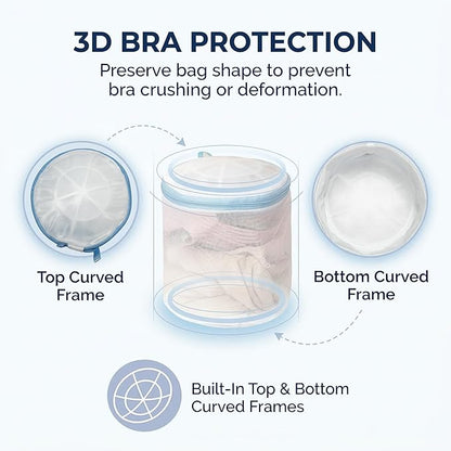 6 Pack Mesh Laundry Bags for Delicates with Auto-Lock Zipper, Durable Fine Washing Bag for Lingerie, Socks, Baby Clothes, Reusable Garment Bags for Travel, Storage & College Dorm (1L 2M 2S 1Bra Bag)