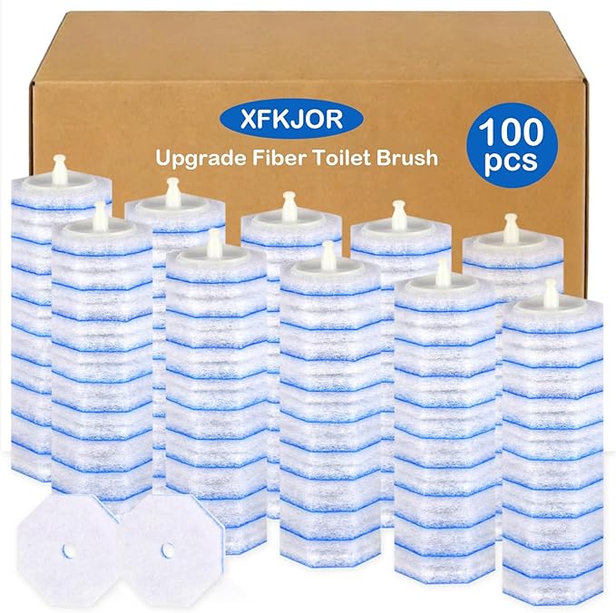 100 Count Toilet Wand Refills for Clorox Toilet Wand - Disposable Toilet Brush Refills, Replacement Heads for Clorox Toilet Wand Refills, 5X Cleaning Power | 360° Efficient Cleaning | No Falling Apart