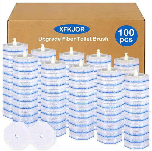 100 Count Toilet Wand Refills for Clorox Toilet Wand - Disposable Toilet Brush Refills, Replacement Heads for Clorox Toilet Wand Refills, 5X Cleaning Power | 360° Efficient Cleaning | No Falling Apart