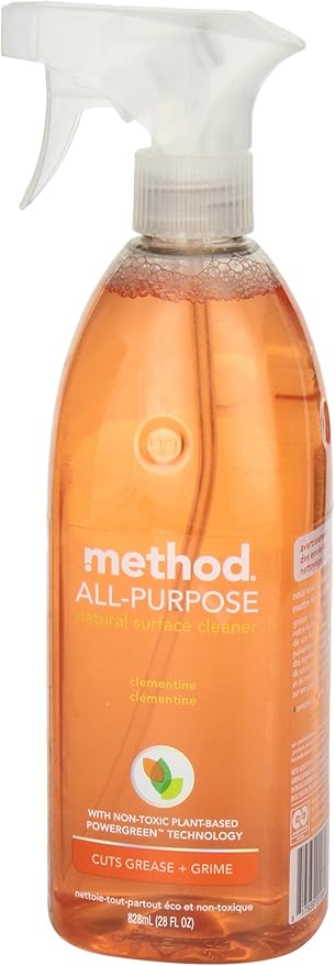 Method All-Purpose Cleaner Spray, Clementine, Perfect for Most Counters, Tiles, Stone, and More, 28 oz Spray Bottles, (Pack of 2)