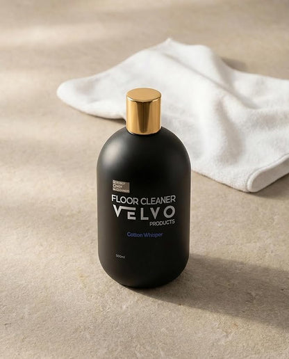 Velvo Scented Floor Cleaning Solution for Robot Mops – Compatible with Roborock, Dreame, Roomba – Low Foam 1:300 Concentrate, Multi-Surface Cleaner for Hardwood & Tile, 500ml (Cotton Whisper)