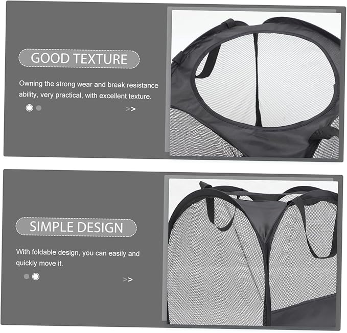VALICLUD Modern Mesh Laundry Basket Foldable Laundry Bin Lid for Dorm Home Bathroom Storage Pouch