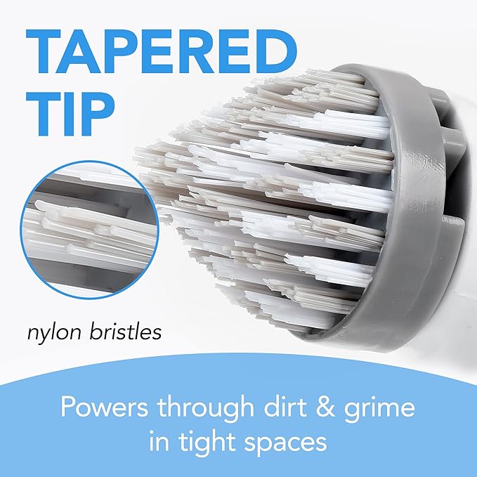 Impresa 3-Pack Grout Cleaner Brush Heads - Compatible with Rubbermaid Reveal Power Scrubber - Grey/White Nylon Replacement Heads - for Electric Spin Scrubber, Shower Cleaner & Scrub Brush