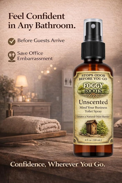 Unscented Pre-Poop Toilet Spray – Stops Odor Before It Starts, Bathroom Odor Eliminator for Toilet, 4 oz (200+ Uses) Travel, Home & Work