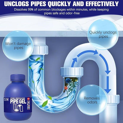 Pipe Bobo Drain Cleaner 10.6OZ, Professional-Grade Drain Clog Remover for Kitchen Sink, Powerful Unclogging, Unclog drains, clog remover, Shower, Tub, Compatible with All Pipe Materials