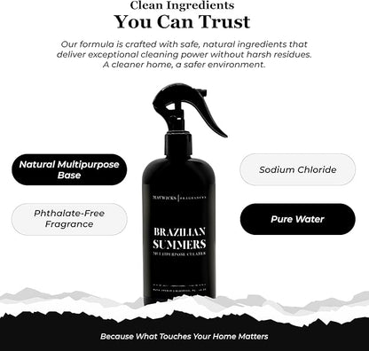 Fragrances All Purpose Cleaner Spray (Brazilian Summers) 16 Oz – Multipurpose Surface Cleaning Spray for Kitchen, Bathroom, Floors and Counters, Home and Office, Natural and Non-Toxic