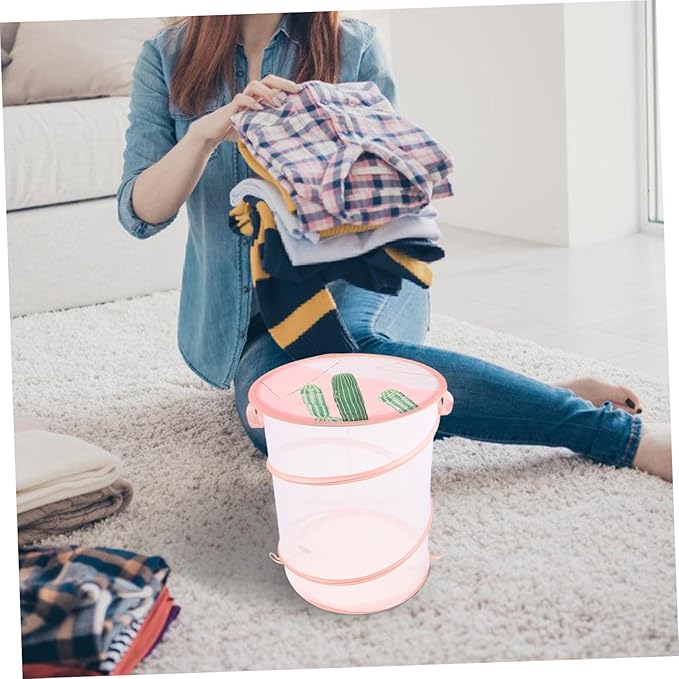 Alipis Mesh Laundry Hamper Handle Foldable Storage Basket for Clothes Toys and Household Items Lightweight Organizer for and Convenient Use