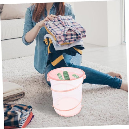Alipis Mesh Laundry Hamper Handle Foldable Storage Basket for Clothes Toys and Household Items Lightweight Organizer for and Convenient Use