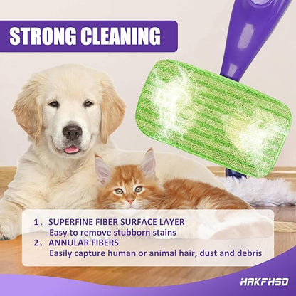 8 Pack Reusable Mop Replacements Pads Compatible for Swiffer Wet Jet Mop, Wet Spray Pad Refill Pads for Wet Jet Mop- Dry Wet Use for 10-12inch Wet Spray Mops- Suitable for Hardwood Floor Cleaning