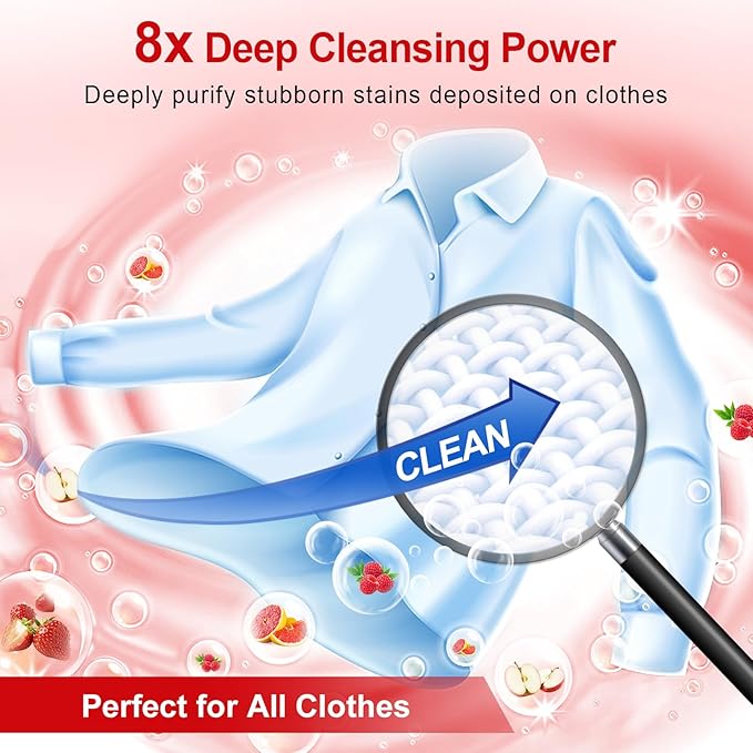 Binbata Laundry Detergent Sheets, 200 Loads Scarlet Encounter Scent Hypoallergenic Eco Laundry Sheets, Biodegradable Plastic Free Liquidless Laundry Sheets Detergent Suitable for Sensitive Skin