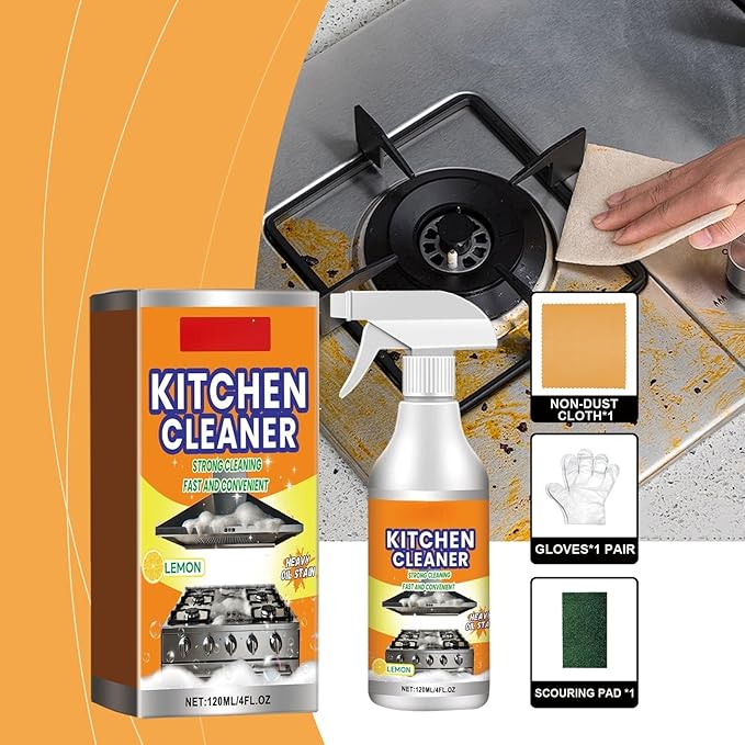 Kitchen Foam Cleaner Spray, All-purpose Grease Cleaner Spray for Pots, Pans, Surfaces & Appliances, Multipurpose Foam Cleaner Kit, Kitchen Cleaner Set
