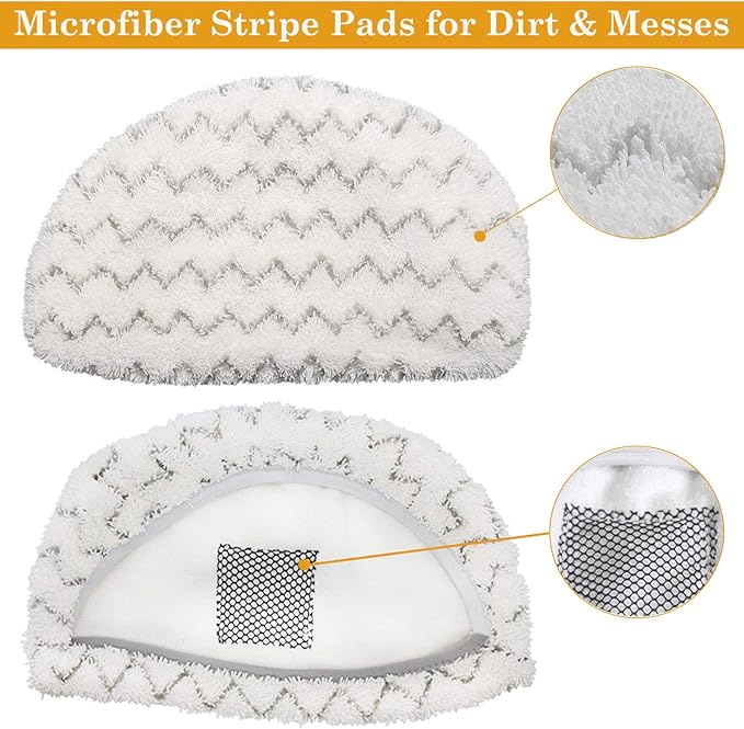 6 Pack Replacement Steam Mop Pads for Bissell Powerfresh Steam Mop 1940 1440 1544 1806 2075 Series, Model 19402 19404 19408 19409 1940a 1940f 1940q 1940t 1940w B0006 B0017,Washable Cleaning Pad