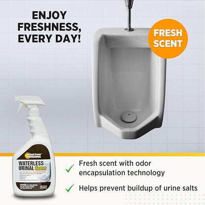 Instant Power Professional Waterless Urinal Cleaner – Removes Hard Water Deposits and Other Stains, Prevents Drain Buildup, Ready to Use, 32 Oz