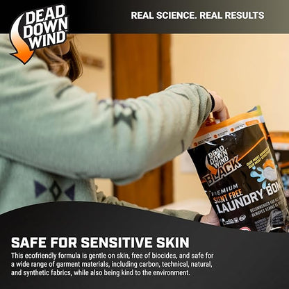 DEAD DOWN WIND BLACK Premium Unscented Laundry Detergent Pods (36 Ct) - Scent Eliminating Detergent Pods for Clothing and Gear - Durable Hunting Scent Eliminators - Advanced Hunting Gear