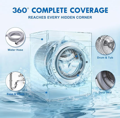 Washing Machine Cleaner Tablets and Deodorizer: 24 Pack Laundry Machine Tub Descaler Cleaner, Deep Cleaning Household Pods for HE Front Loader Top Load Washer, Septic-Safe Eco-Friendly - 1 Year Supply