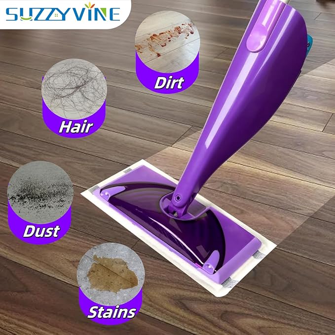 SUZZYVINE Mopping Pads Refills for Wet Jet Mop, Hardwood Floor Cleaner Spray Mop Pads, Wet Jet Mop Pads All Purpose Multi Surface Sweeping Refill 11.8" x 5.91", 30 Counts