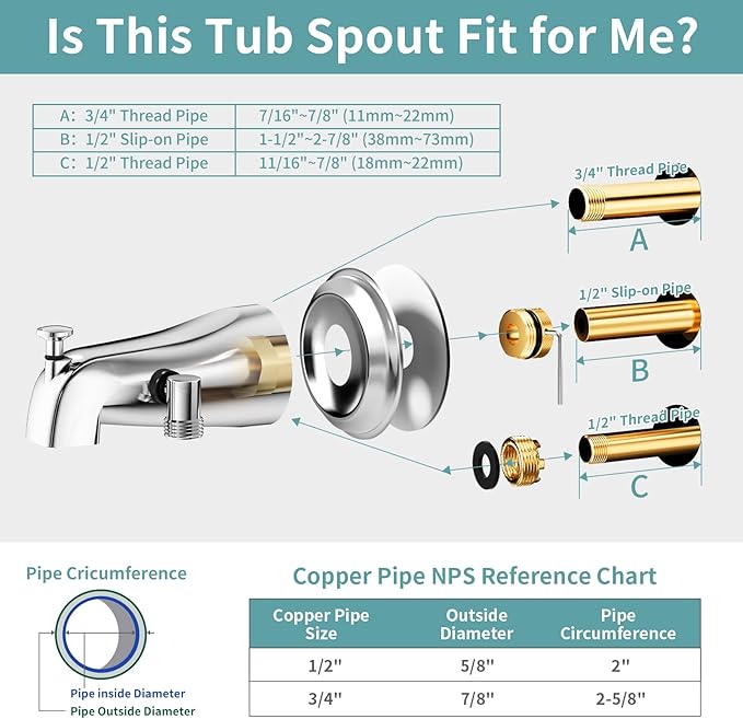 Bathtub Faucet with Handheld Sprayer, Shower Attachment for Tub Faucet, All Metal Bath Tub Spout with Shower Diverter, High Pressure 3+1 Settings Hand Held Showerhand (Chrome)