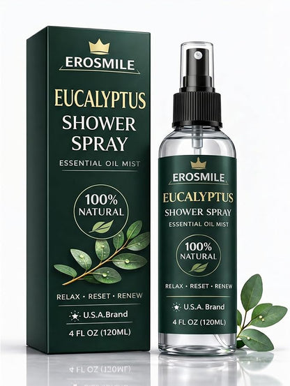 Eucalyptus Shower Spray, Pure Eucalyptus Oil Shower Mist - Sauna and Spa Steam Room Spray, At Home Spa Experience - 6.76 oz