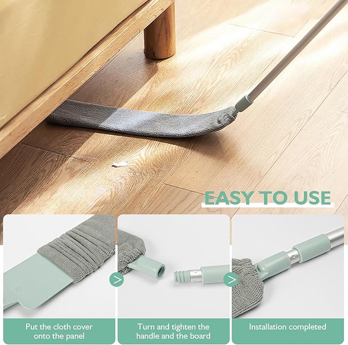 Retractable Gap Dust Cleaner – Extendable Microfiber Duster with Bendable & Removable Head, Washable Dusting Brush for Home, Kitchen, Car & Hard-to-Reach Areas (1)