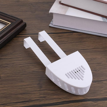 Toilet Tank Cleaning Tablet Holder, 17.8x7.5cm/7.01x2.95in White Plastic Hanging Cleaning Tablet Caddy Brackets Fits Most Standard Toilet Tanks Easy to Install