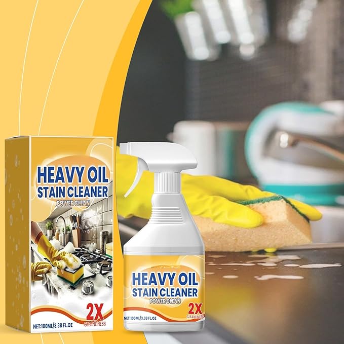 Kitchen Heavy Oil Cleaner, Kitchen Heavy Duty Cleaner Spray, Stain Cleaning Agent for Stove Surfaces, Portable Degreasing Spray with Appliances (1)