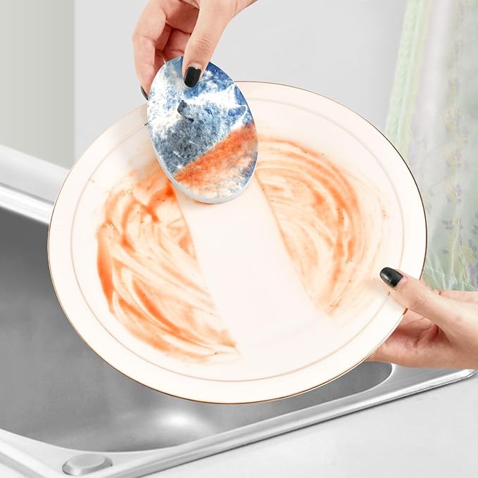 Wolf Kitchen Scrub Sponges, Pop-up Kitchen Cleaning Sponges Reusable Dish Washing Sponges for Bathroom Household Cleaning 3 Pack - Non Scratch Scrubber