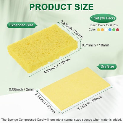 6-Set Kitchen Sponges, Condense Eco Cellulose Non-Scratch Scrub Heavy Sponge for Kitchen/Household/Bathroom, Clean Tough Messes Dish Scrubber [Multicolor]