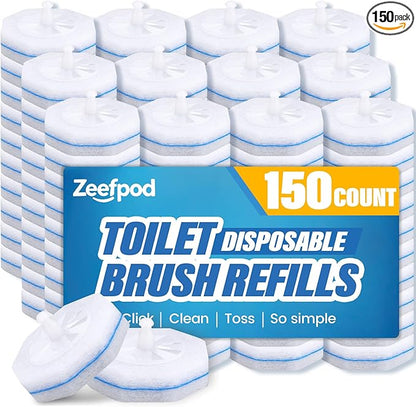 Toilet Brush Refills, Disposable Toilet Bowl Cleaner Refills for Toilet Cleaner Wand, Single-Use Hygienic Scrubber Pads, 150 Count