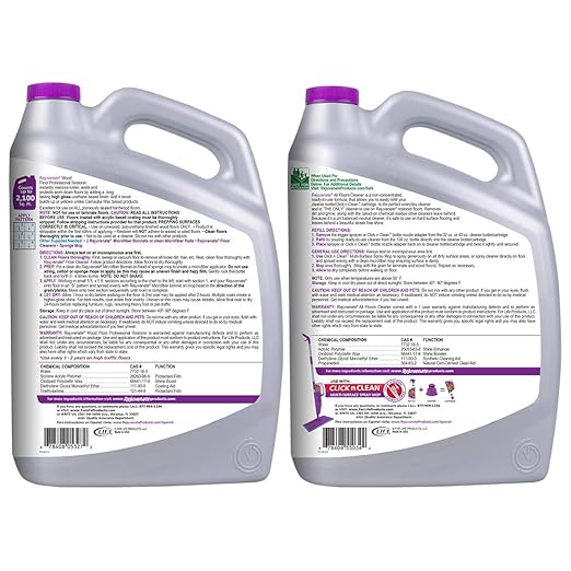 Rejuvenate Professional Wood Floor Restorer and Polish with Durable Finish Application High Gloss Finish 128oz & All Fllors Cleaner 128oz