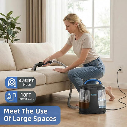 450W Powerful Portable Carpet & Upholstery Spot Cleaner Machine, Free Cleaning solution Included, 11Kpa Power Suction With Tools For Pets, Area Rugs And Couches